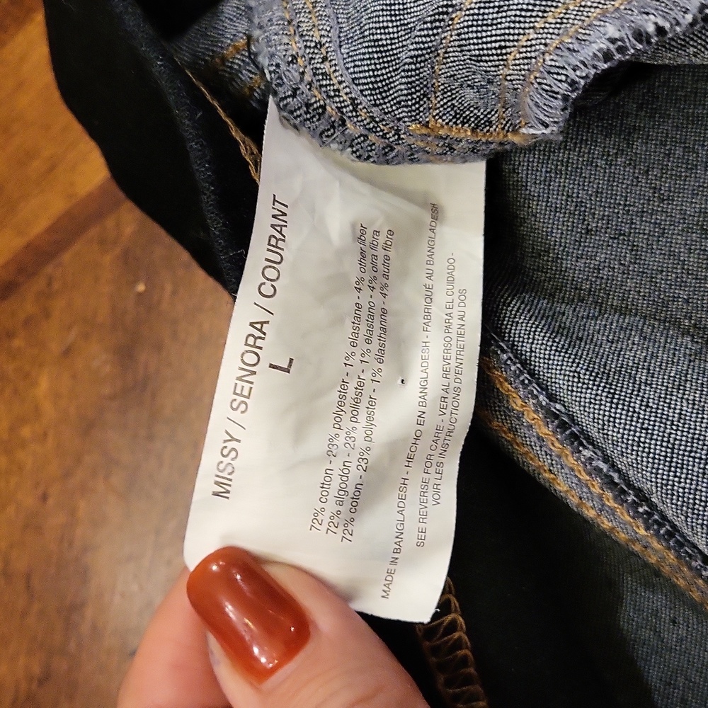 •L.E.I•HIGH WITH TAN STITCHING DARK SKINNY DENIM JEGGINGS SIZE LARGE - Picture 4 of 8